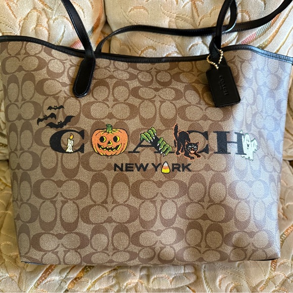 Coach Halloween Themed Brown Tote - Picture 1 of 9